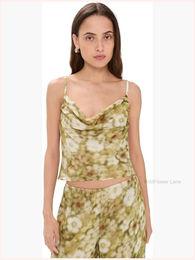 Sleeveless Cowl Neck Tank Top With Adjustable Straps
